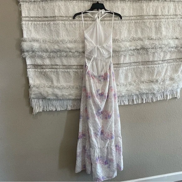 Gianni Bini Delaney Embroidered Eyelet Halter Tie Dye Dress - Picture 6 of 14